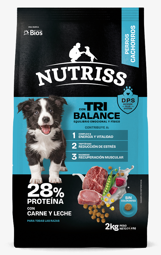 Nutriss tribalance para perros cachorros con Carne y Leche